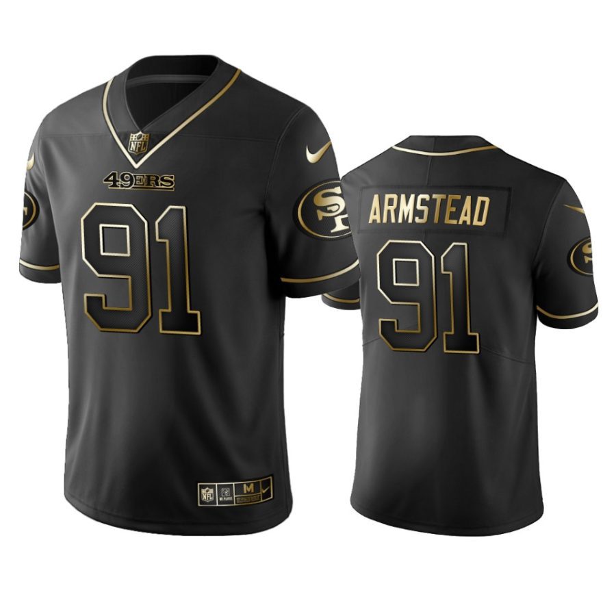 arik armstead 49ers black golden edition jersey