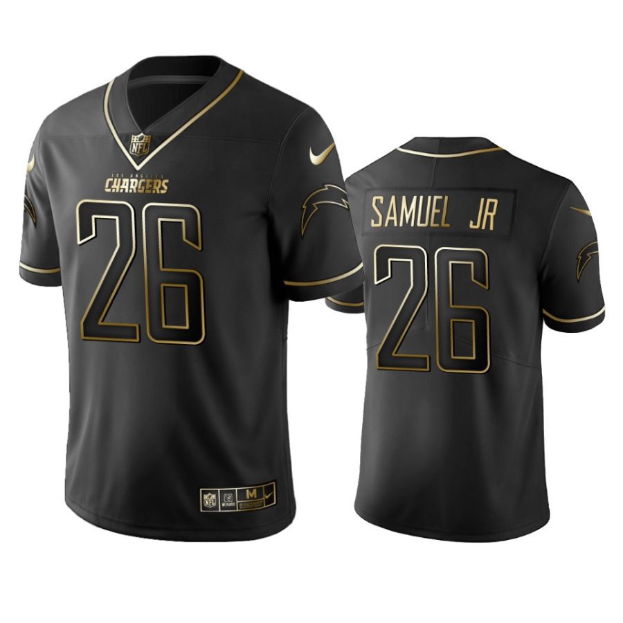 asante samuel jr. chargers black golden edition jersey