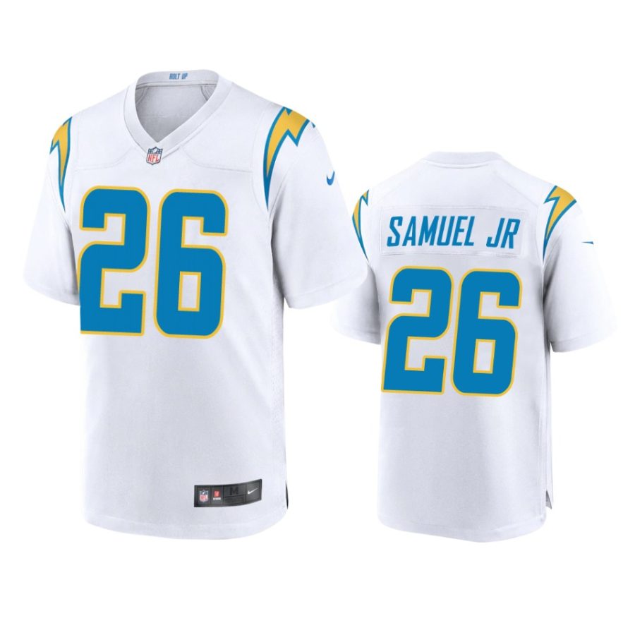 asante samuel jr. chargers white game jersey