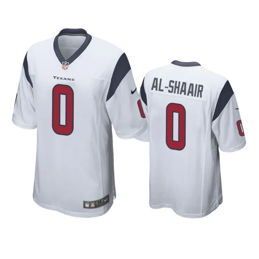 azeez al shaair texans white game jersey