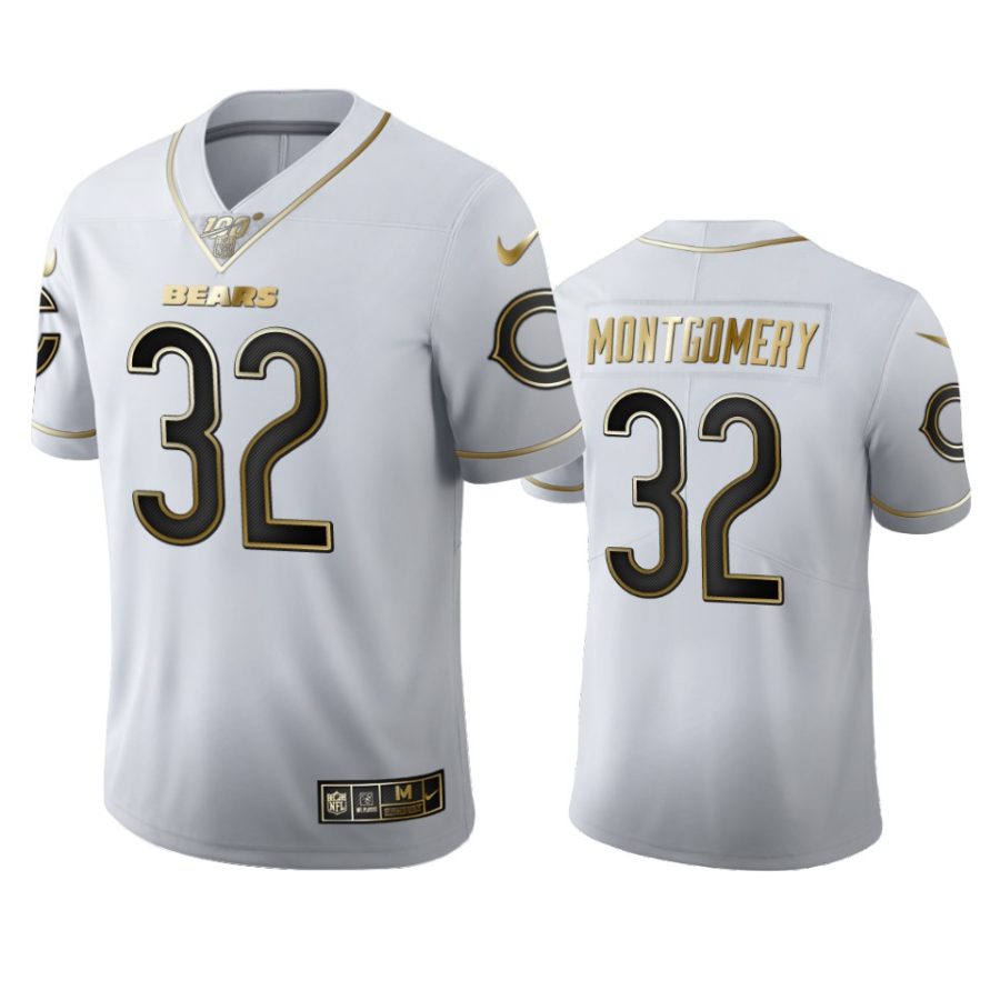 bears david montgomery white golden edition 100th season jersey