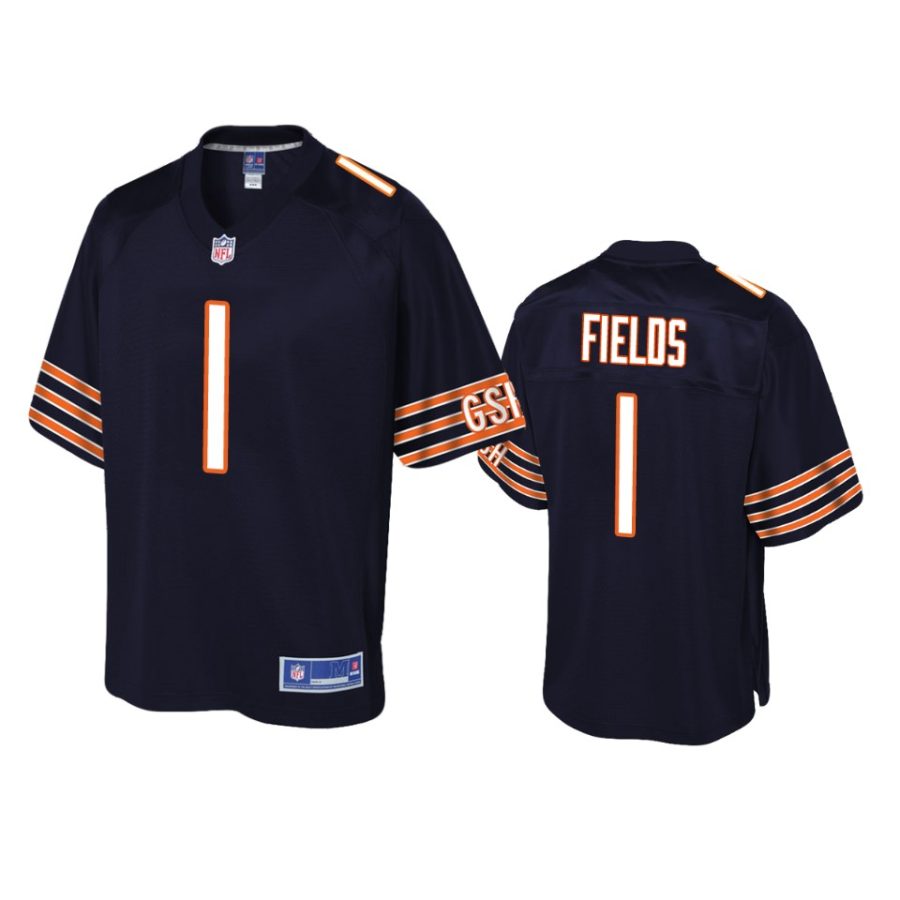 bears justin fields navy pro line jersey