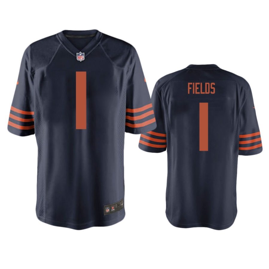 bears justin fields navy throwback game jersey