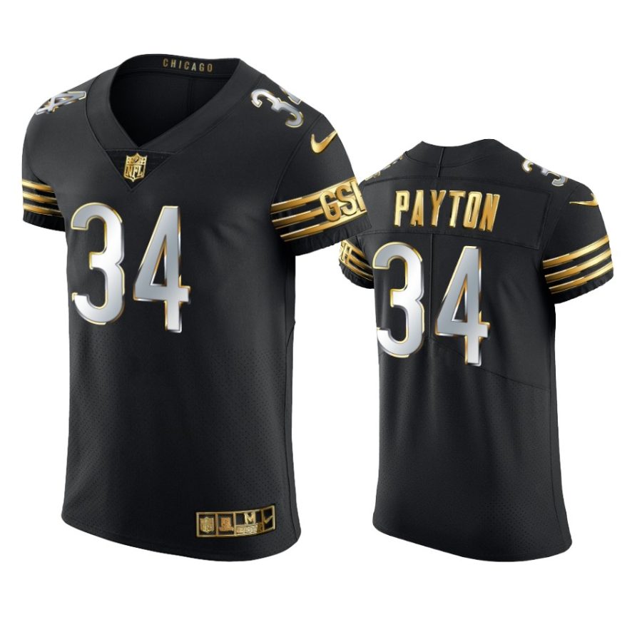bears walter payton black golden edition vapor elite jersey