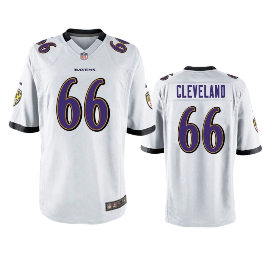 ben cleveland ravens white game jersey