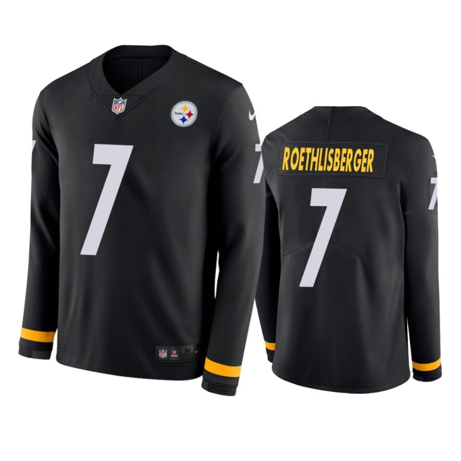 ben roethlisberger steelers black therma long sleeve jersey