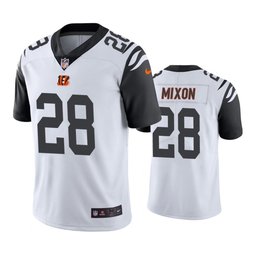 bengals 28 joe mixon white color rush limited jersey