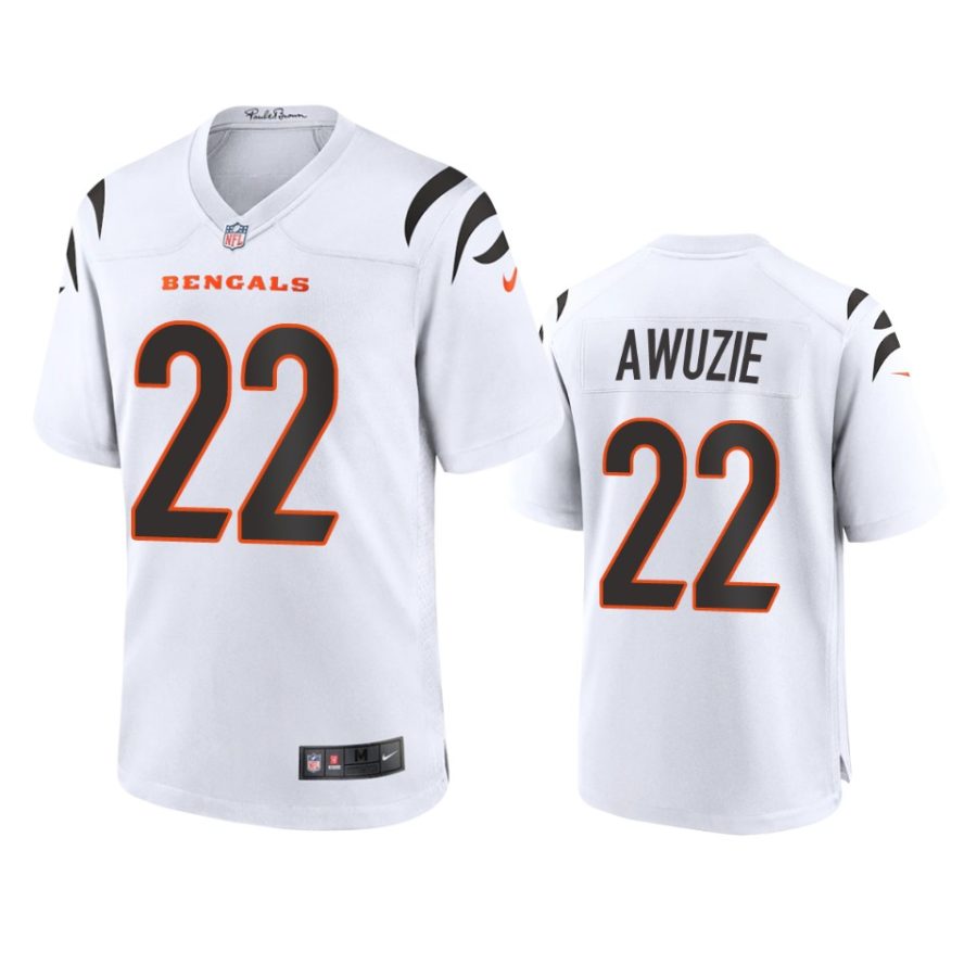 bengals chidobe awuzie white game jersey