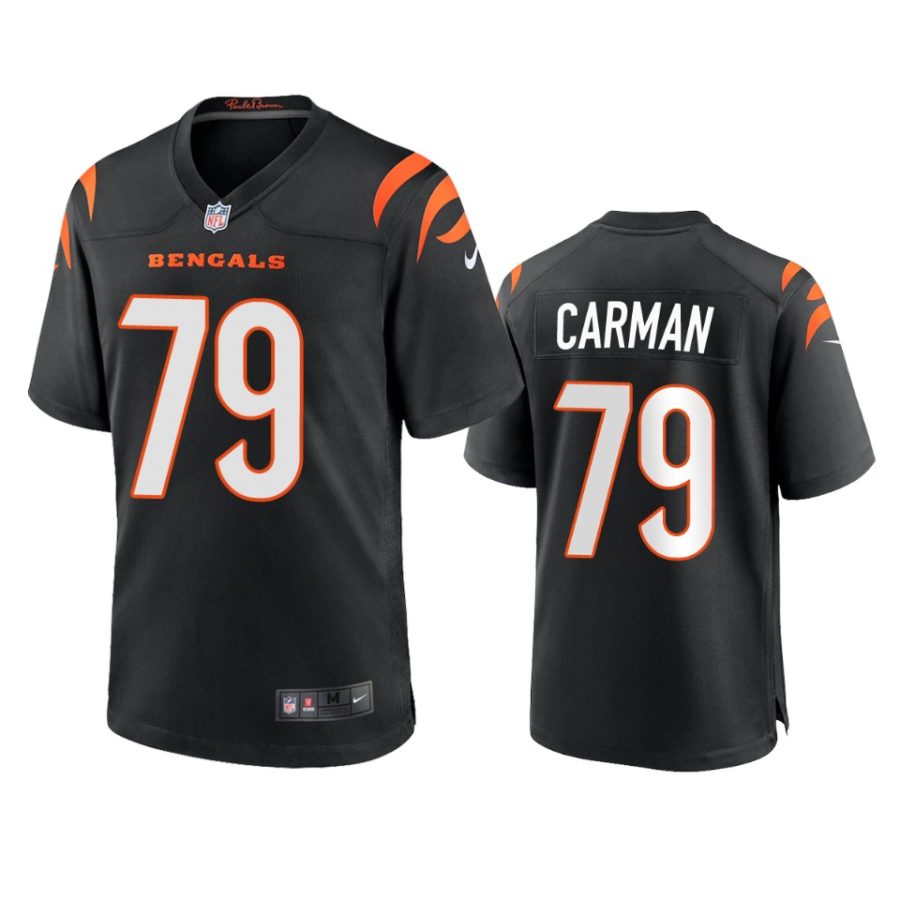 bengals jackson carman black game jersey