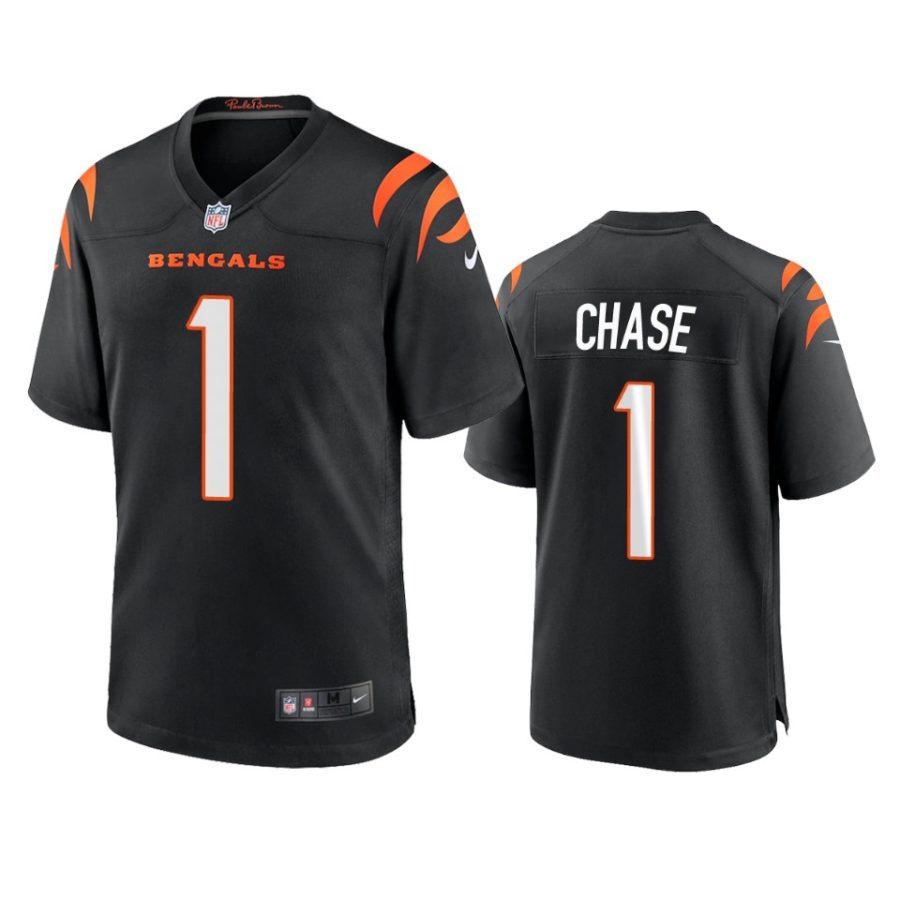 bengals jamarr chase black game jersey