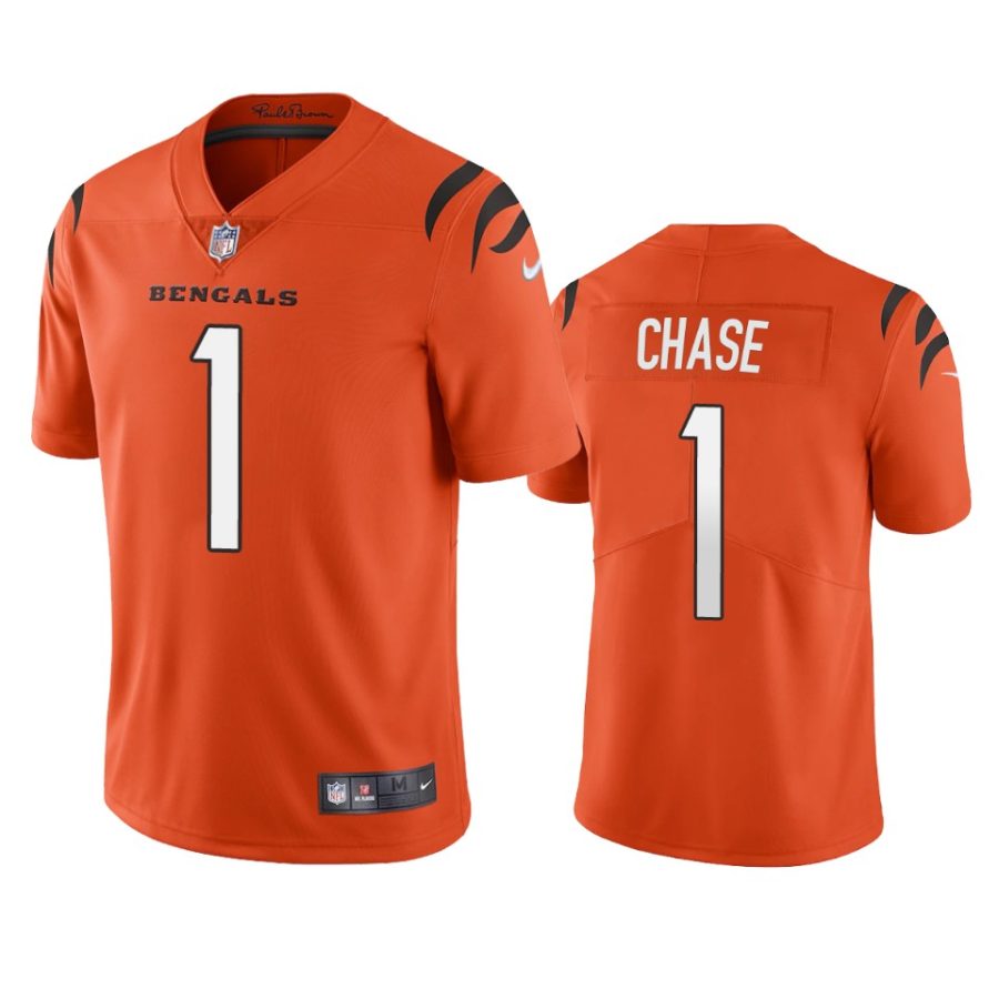 bengals jamarr chase orange vapor limited jersey 1a