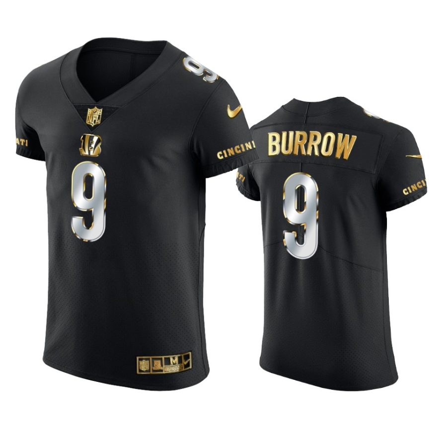 bengals joe burrow black golden edition elite jersey