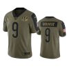 bengals joe burrow olive limited 2021 salute to service jersey