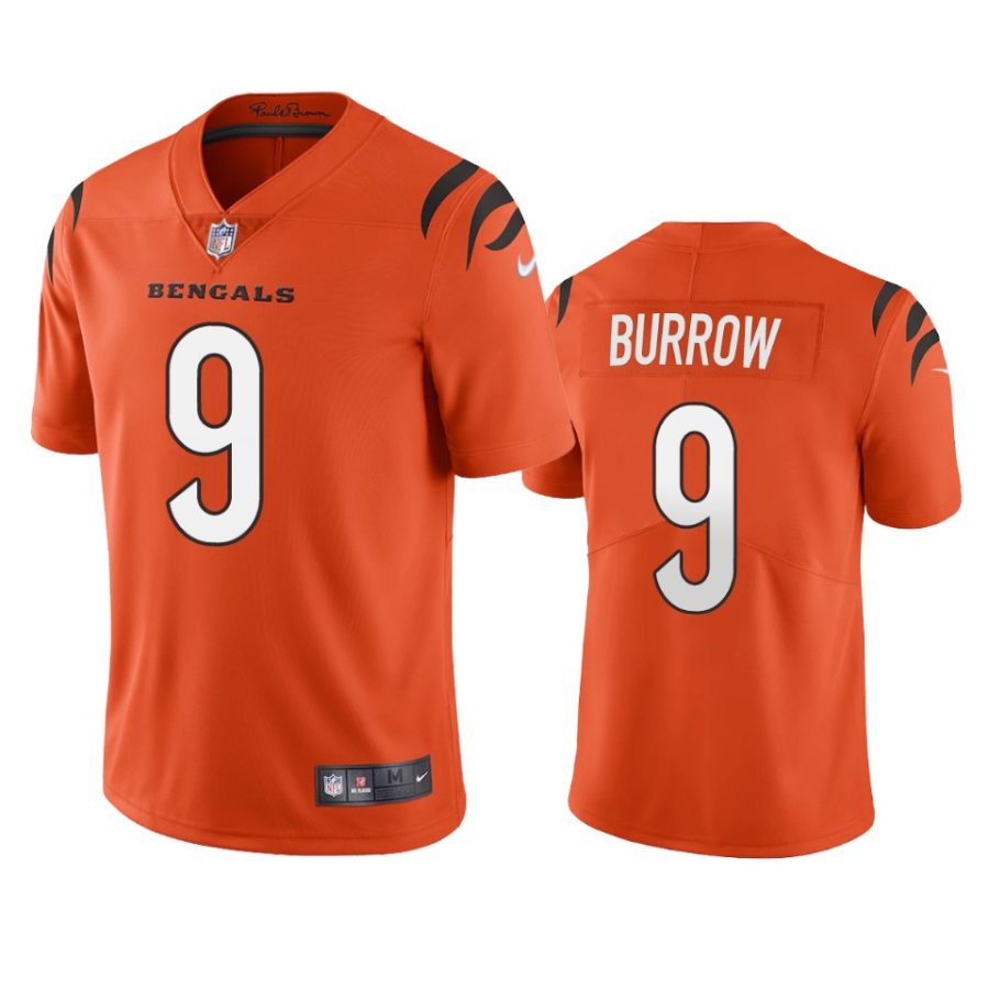 bengals joe burrow orange 2021 vapor limited jersey