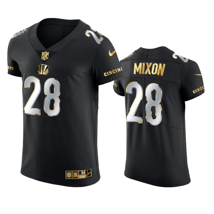 bengals joe mixon black golden edition elite jersey