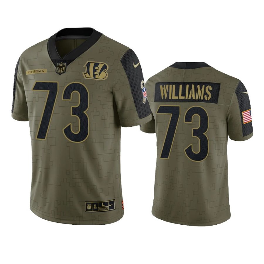 bengals jonah williams olive limited 2021 salute to service jersey