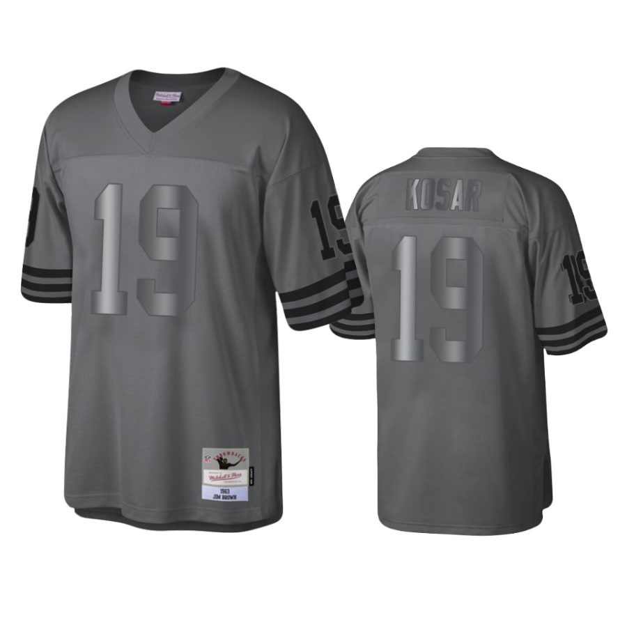 bernie kosar browns charcoal throwback metal legacy jersey