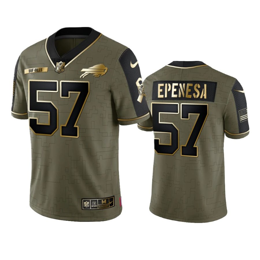 bills a.j. epenesa olive gold limited 2021 salute to service jersey