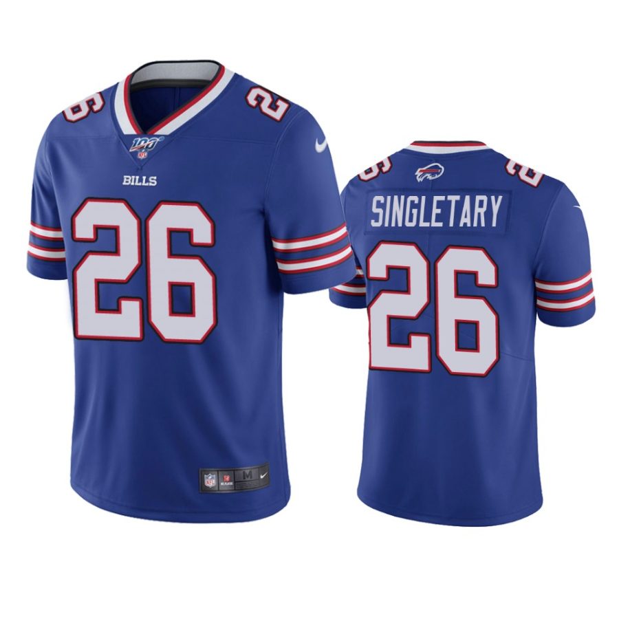 bills devin singletary royal limited 100th season jersey