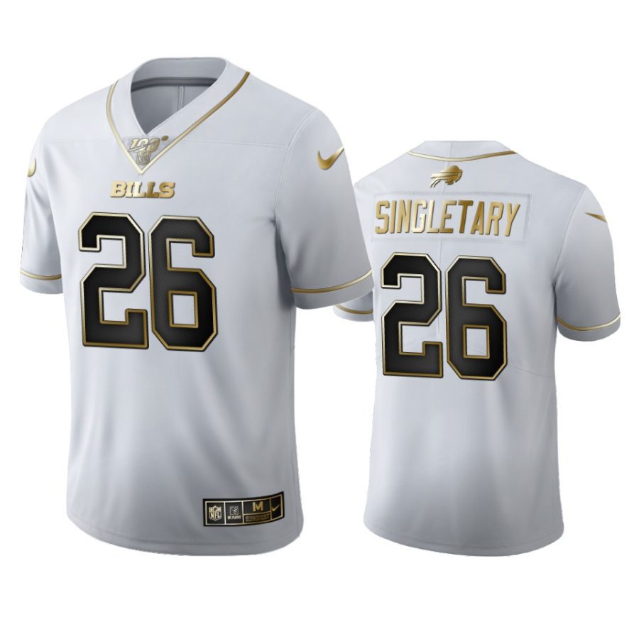 bills devin singletary white golden edition 100th season jersey