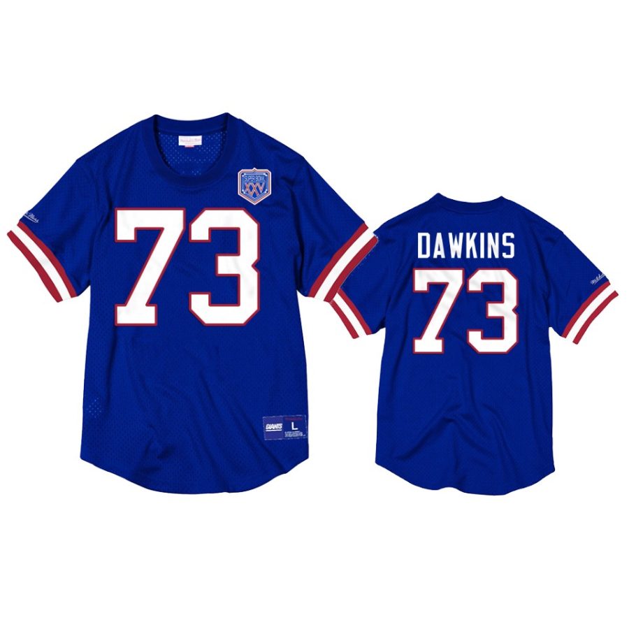 bills dion dawkins royal mesh crewneck superbowl xxv anniversary jersey