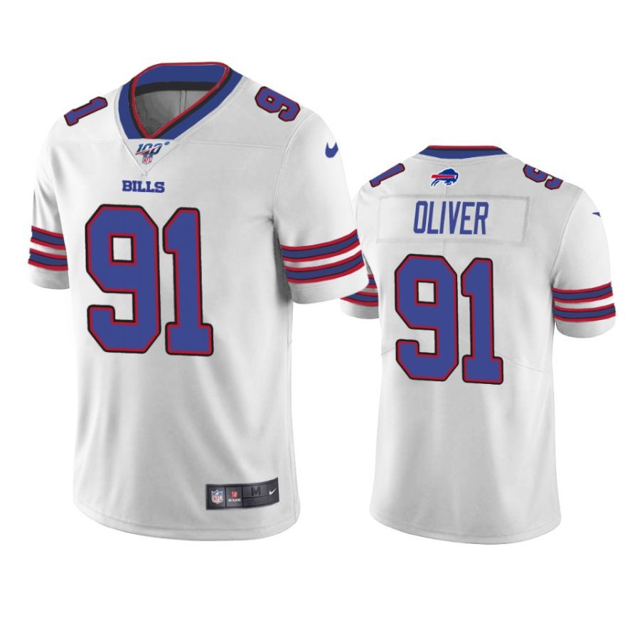 bills ed oliver white limited 100th season jersey