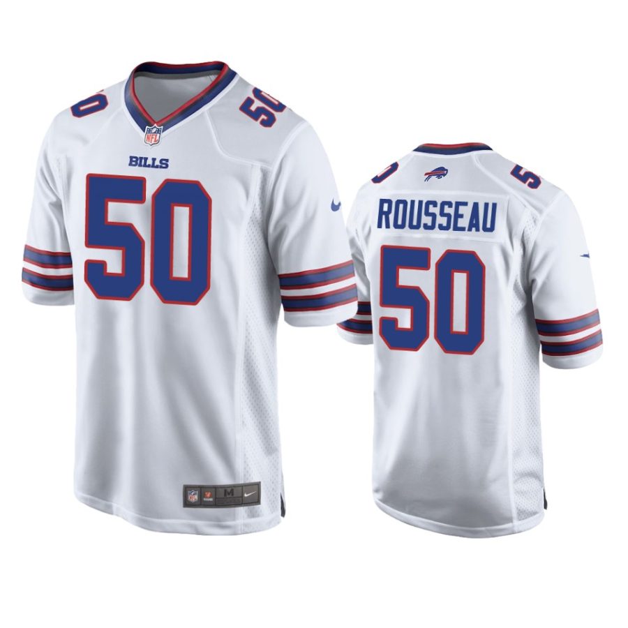 bills gregory rousseau white game jersey 0a