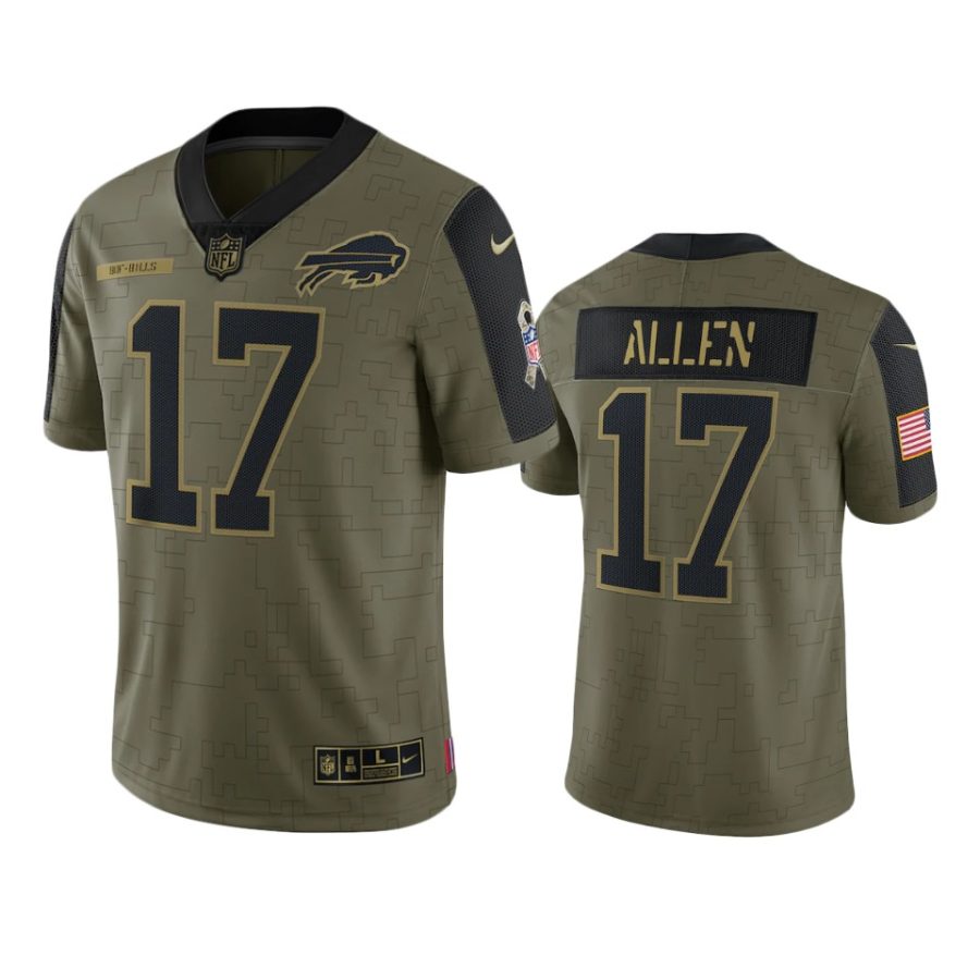 bills josh allen olive limited 2021 salute to service jersey