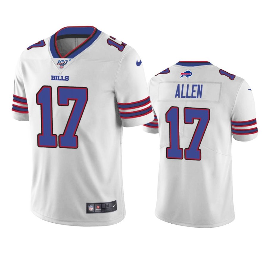 bills josh allen white limited 100th season jersey