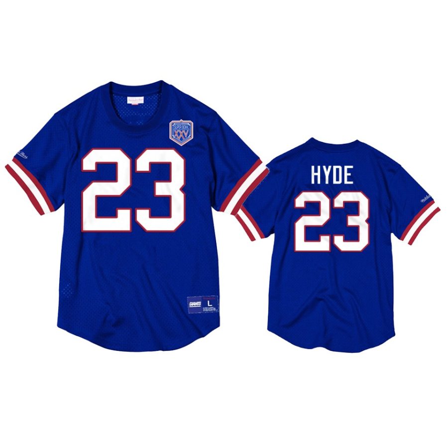 bills micah hyde royal mesh crewneck superbowl xxv anniversary jersey