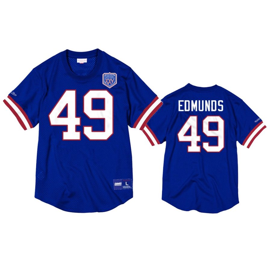 bills tremaine edmunds royal mesh crewneck superbowl xxv anniversary jersey