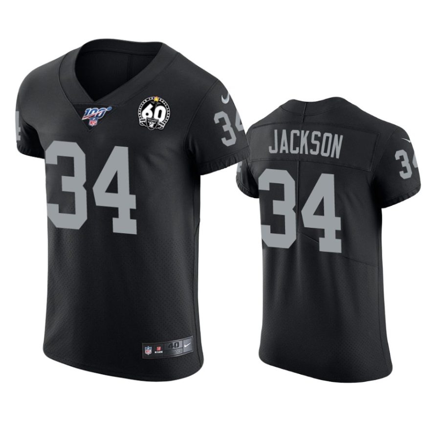 bo jackson raiders black 60th season vapor elite jersey