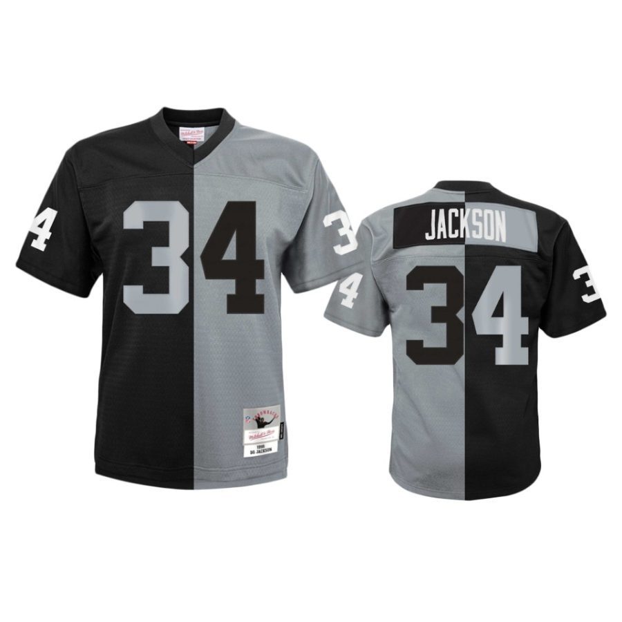 bo jackson raiders black silver split legacy replica jersey 0a