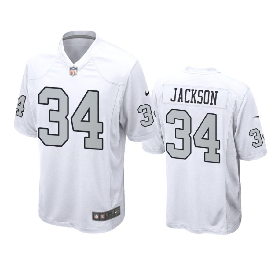 bo jackson raiders white alternate game jersey