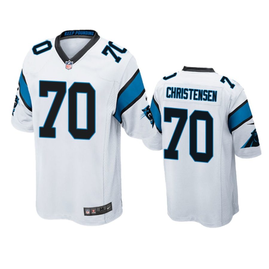 brady christensen panthers white game jersey