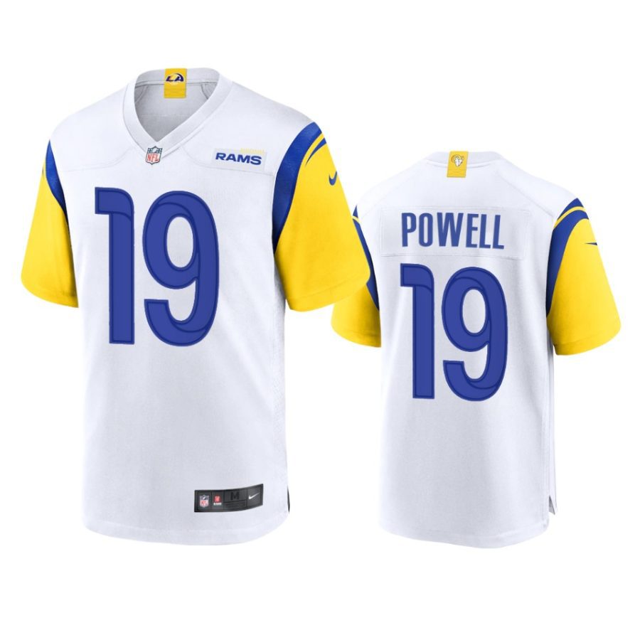 brandon powell rams white alternate game jersey