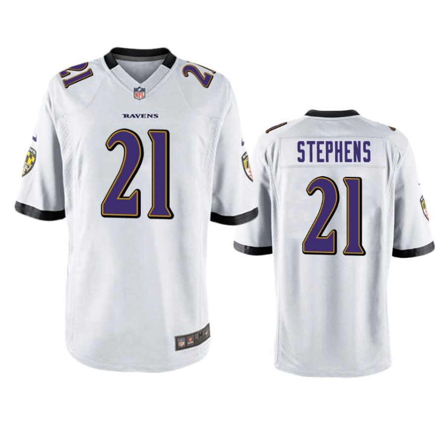 brandon stephens ravens white game jersey