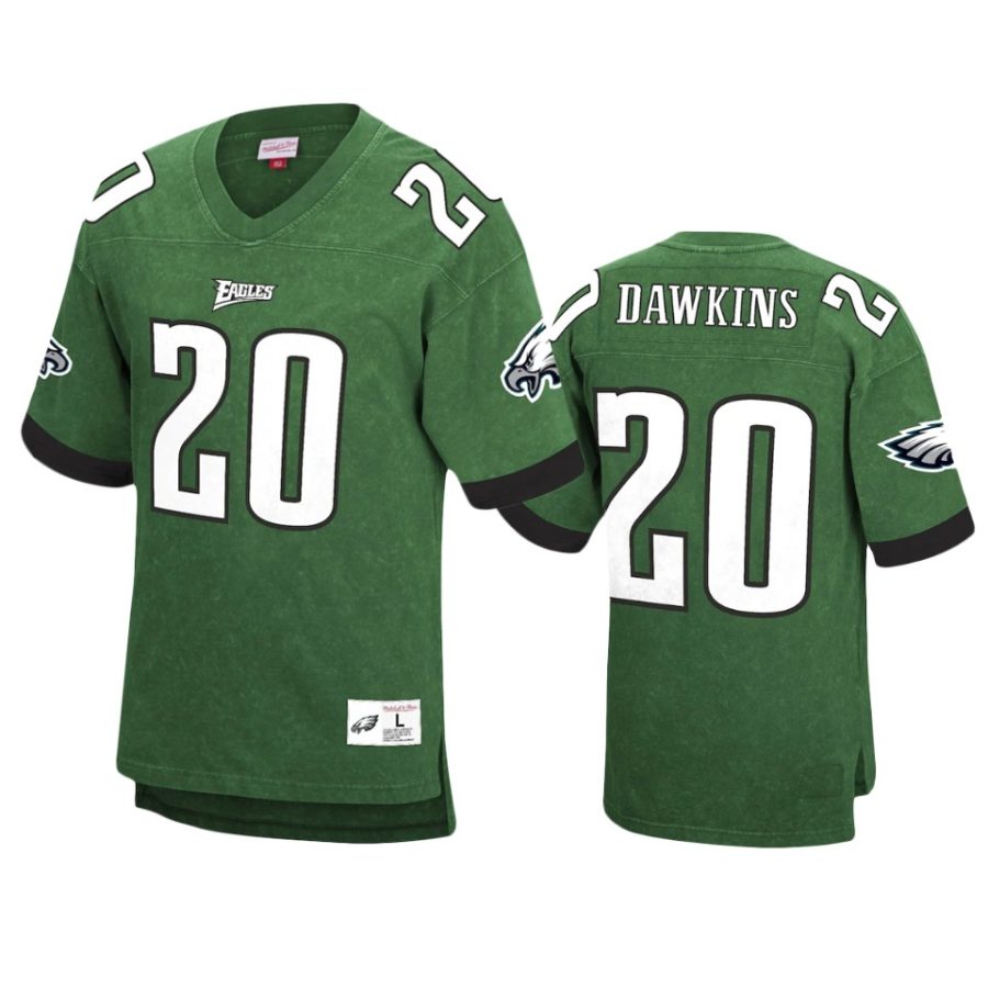 brian dawkins green acid wash retired player jersey