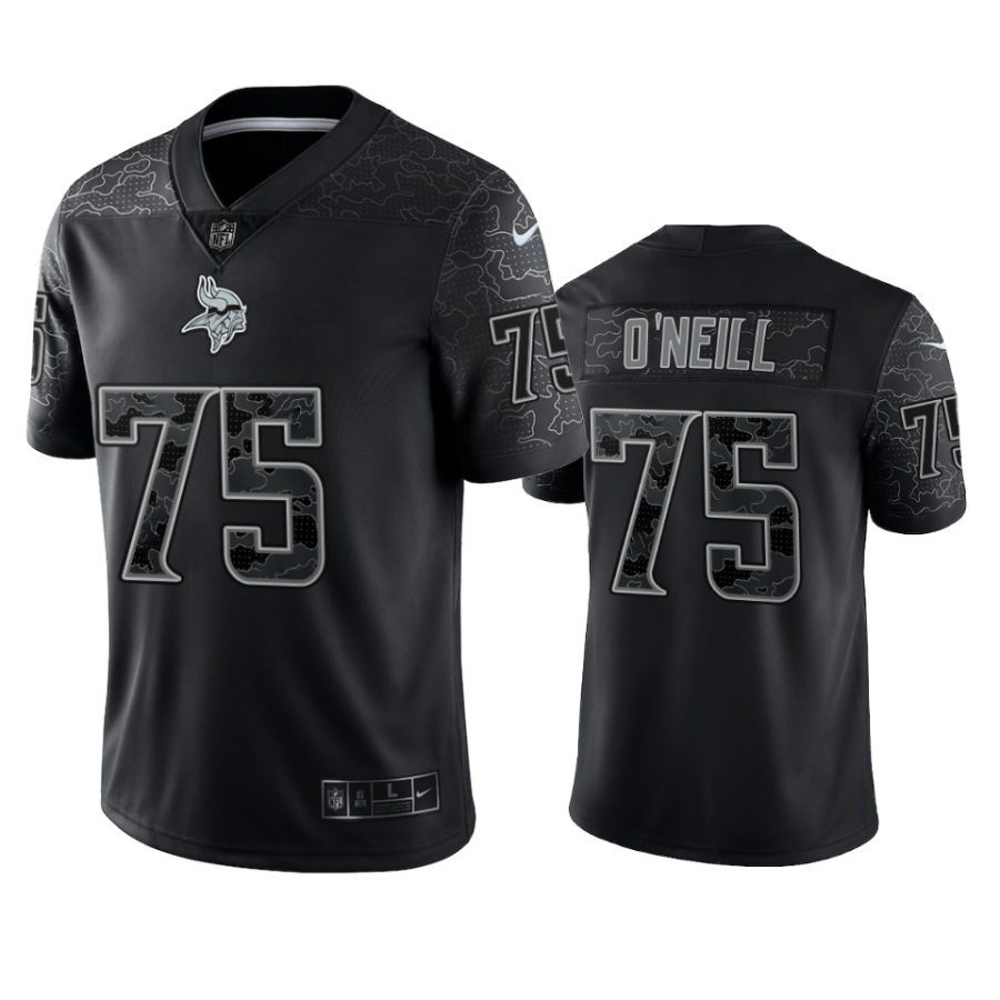 brian oneill vikings black reflective limited jersey