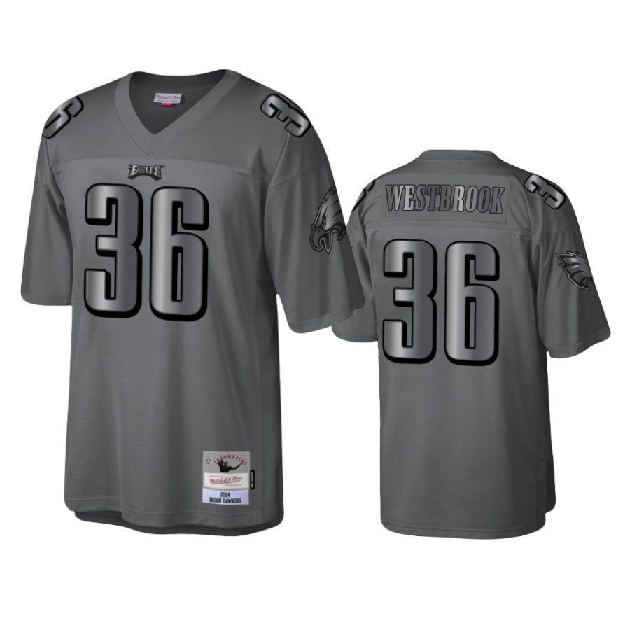 brian westbrook eagles charcoal throwback metal legacy jersey