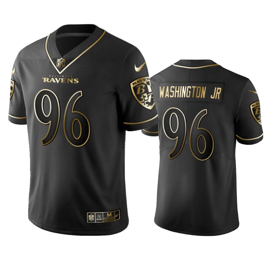broderick washington jr. ravens black golden edition jersey