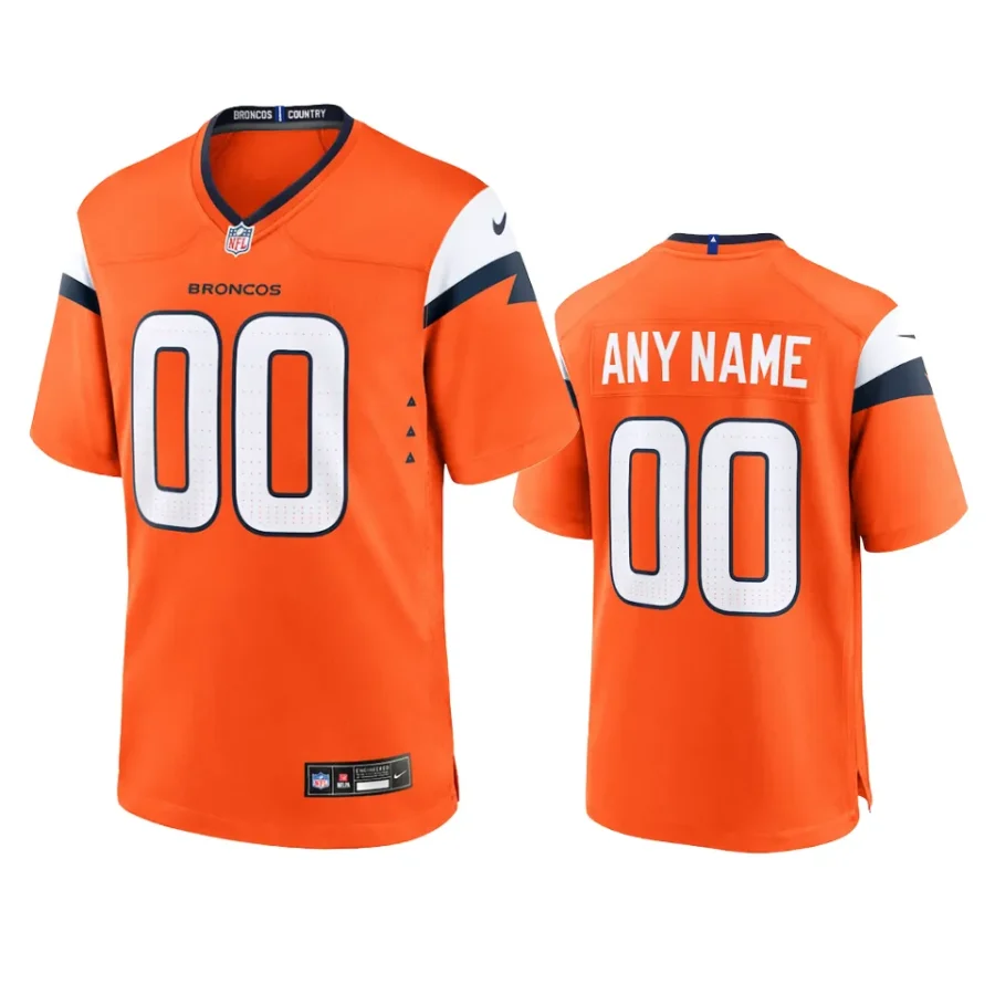 broncos custom 2024 game orange jersey