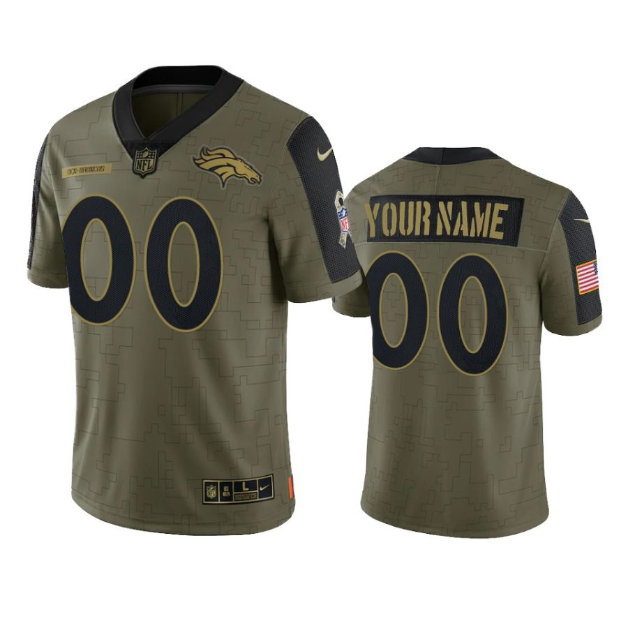 broncos custom olive limited 2021 salute to service jersey