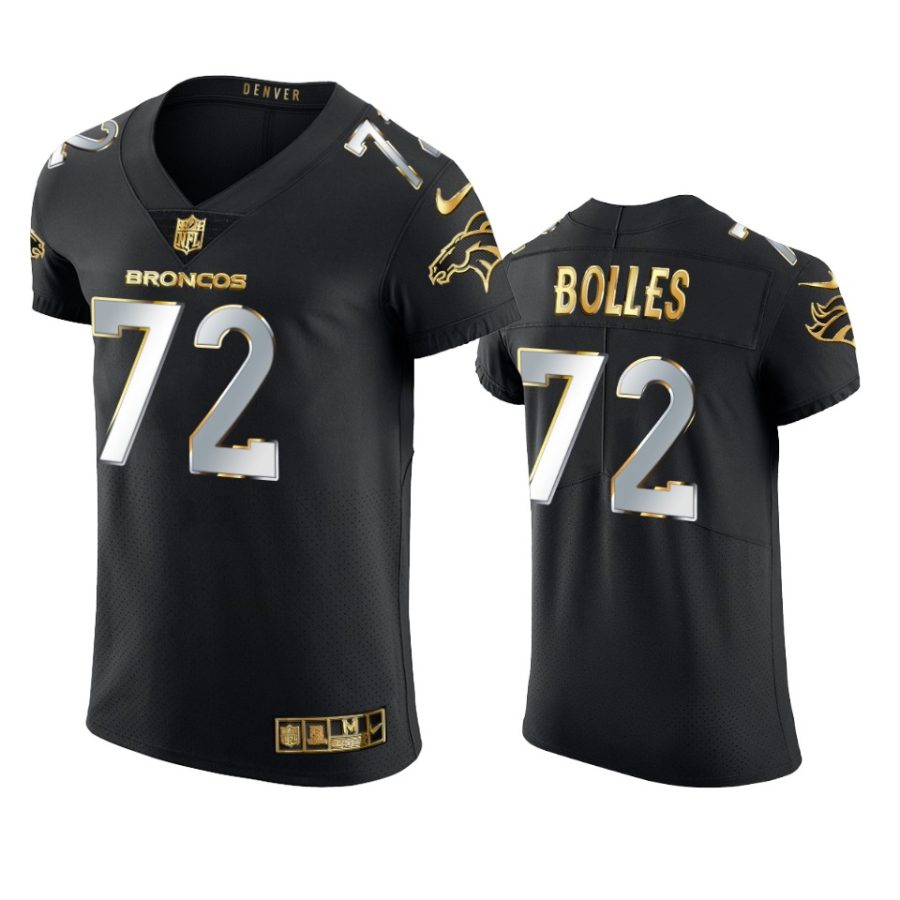 broncos garett bolles black 2020 21 golden edition elite jersey