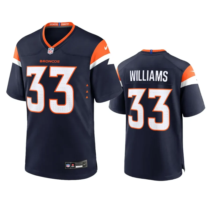 broncos javonte williams 2024 alternate navy jersey