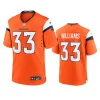 broncos javonte williams 2024 game orange jersey