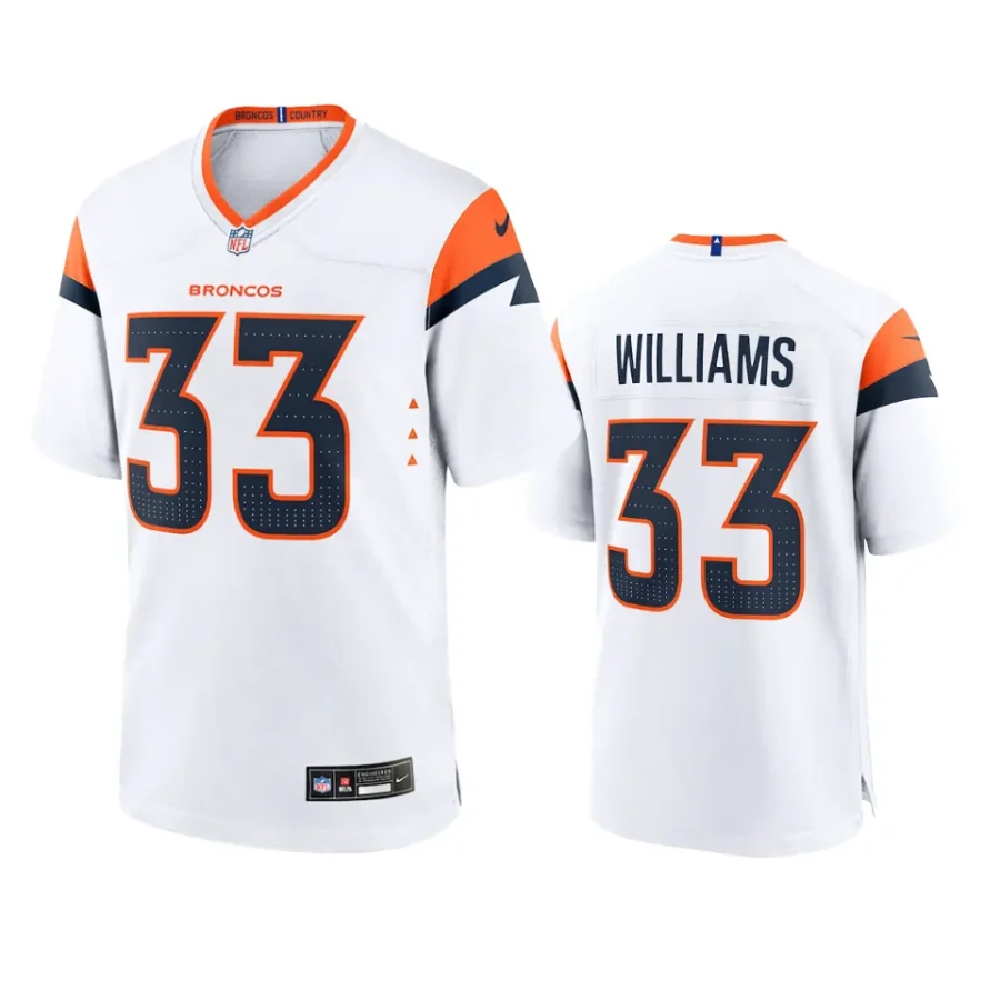 broncos javonte williams 2024 game white jersey