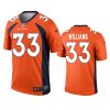 broncos javonte williams orange legend jersey