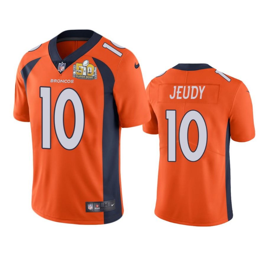 broncos jerry jeudy orange super bowl 50 patch jersey