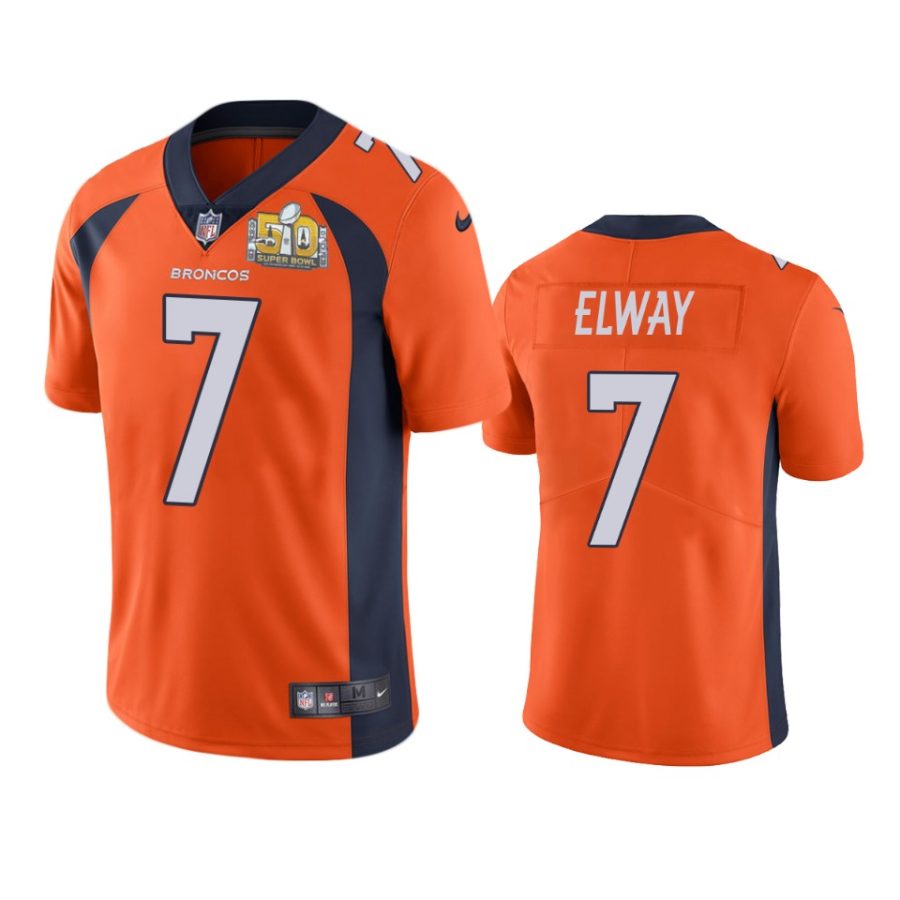 broncos john elway orange super bowl 50 patch jersey